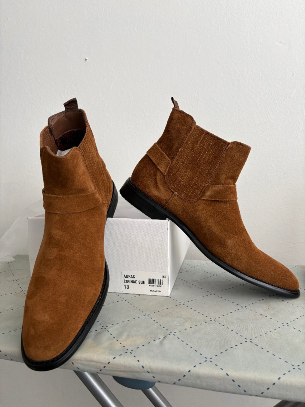 Steve Madden Auras Mens Boots - Cognac Suede - 13